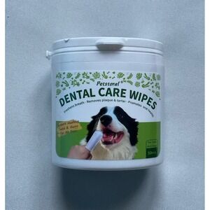 Dental Care Wipes for Dogs and Cats, 50 Count, Teeth and Gum Cleaning, Plaque...